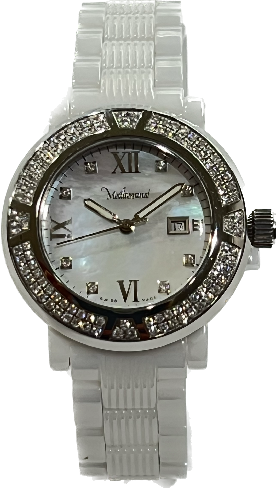פול פיקוט שעון ים תיכוני '36 מ"מ קוורץ שחור פלדה קרמיקה יהלומים 3296 WD116