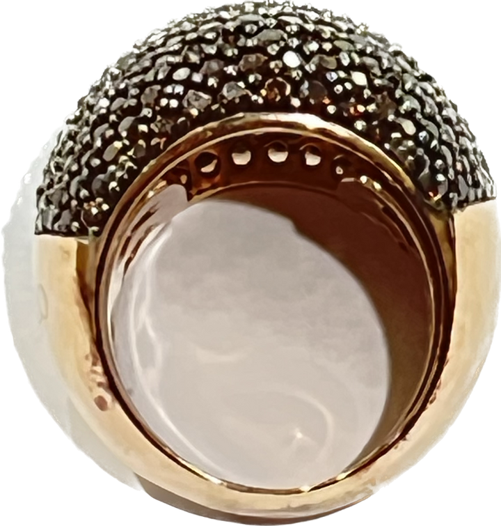 Sidalo Pavè טבעת חומה כסף 925 גימור PVD זהב רוזה זירקוניה מעוקב M4425-BW