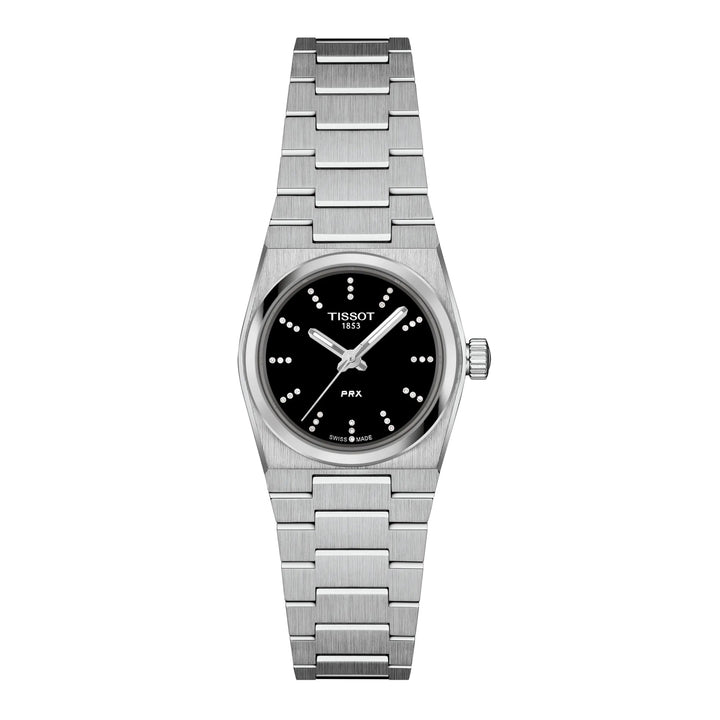 Tissot watch prx 25mm black diamonds quartz steel t137.010.11.056.00
