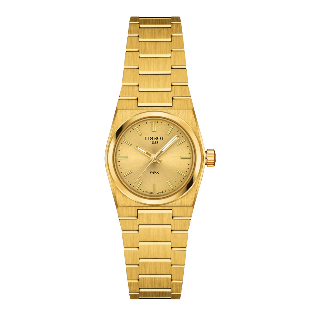 Tissot PRX 25mm champagne quartz steel yellow gold PVD finish T137.010.33.021.00
