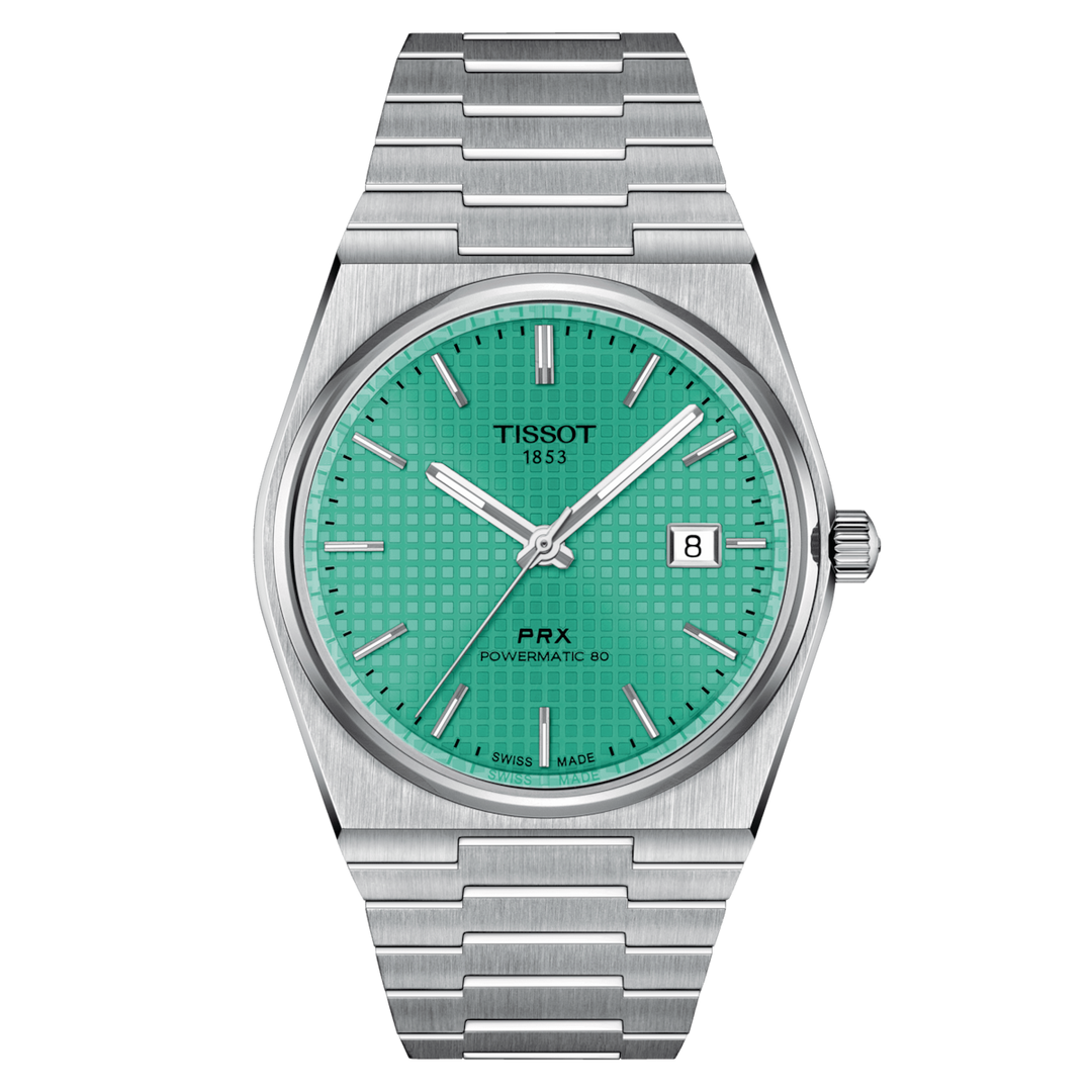 Tissssot watch PRX Powermatic 80 40mm green automatic steel T137.407.111.091.01