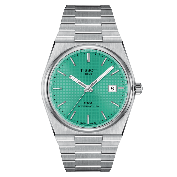 Tissssot watch PRX Powermatic 80 40mm green automatic steel T137.407.111.091.01