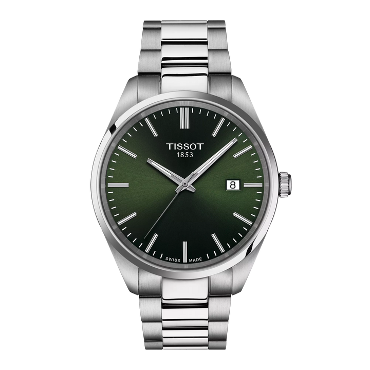 Tissssot watch PR 100 40mm green quartz steel T150.410.11.091.0