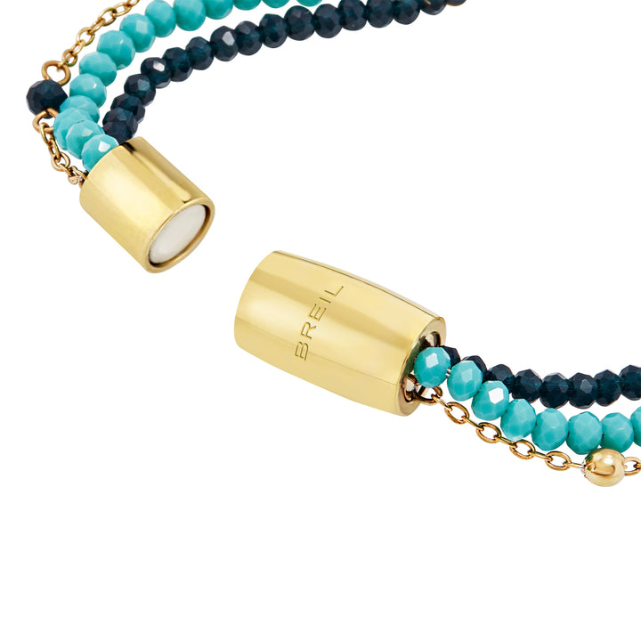 BREIK MAGNETIC BRACELET SYSTEM ELEMBER Small aqua steel bracelet IP Gold Crystal TJ3769