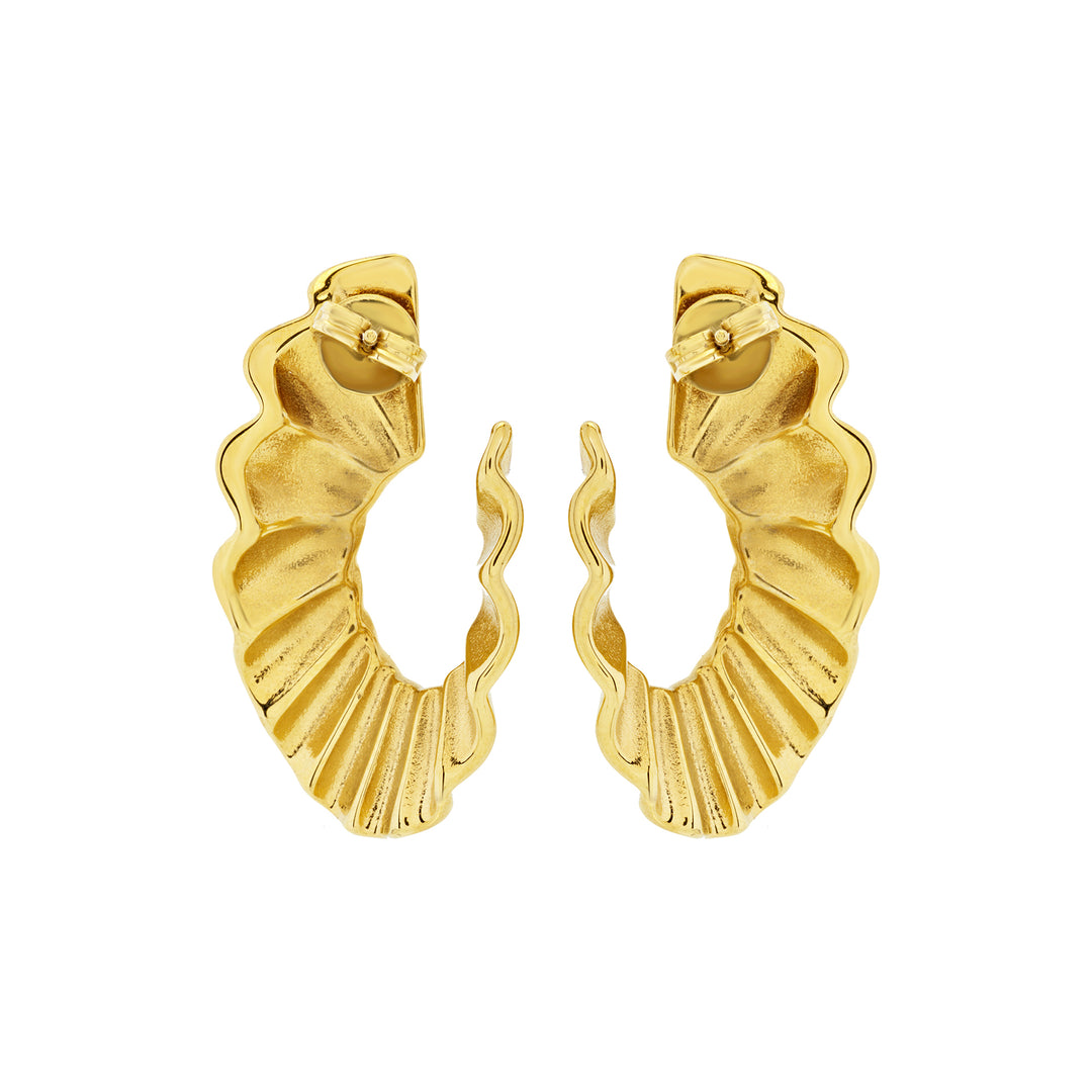 Breil Earrings Plissè Steel Finish IP Gold TJ3794