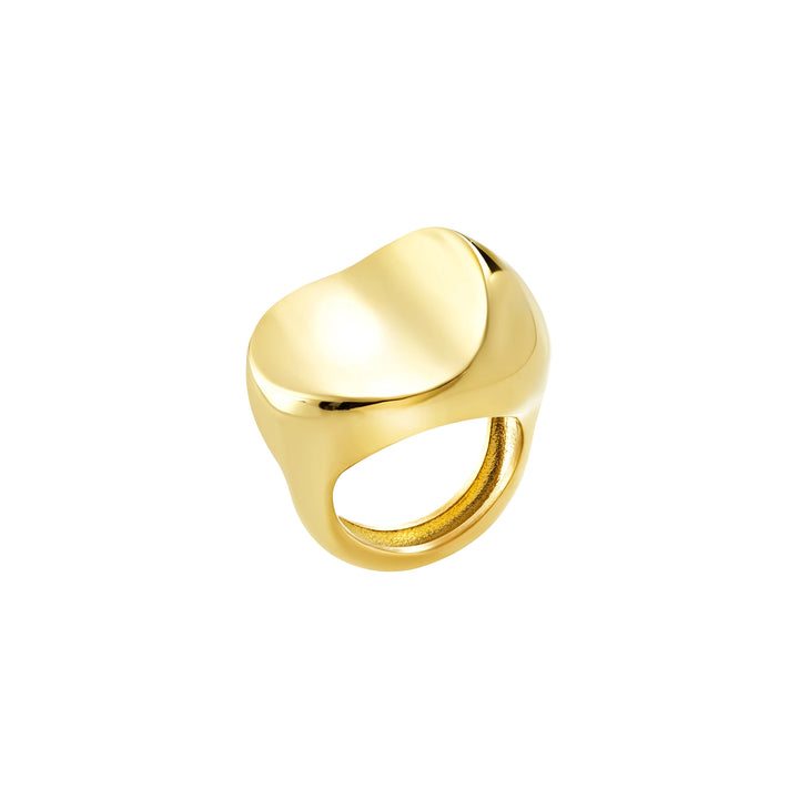 Breil Globe ring in steel with PVD gold finish TJ3805