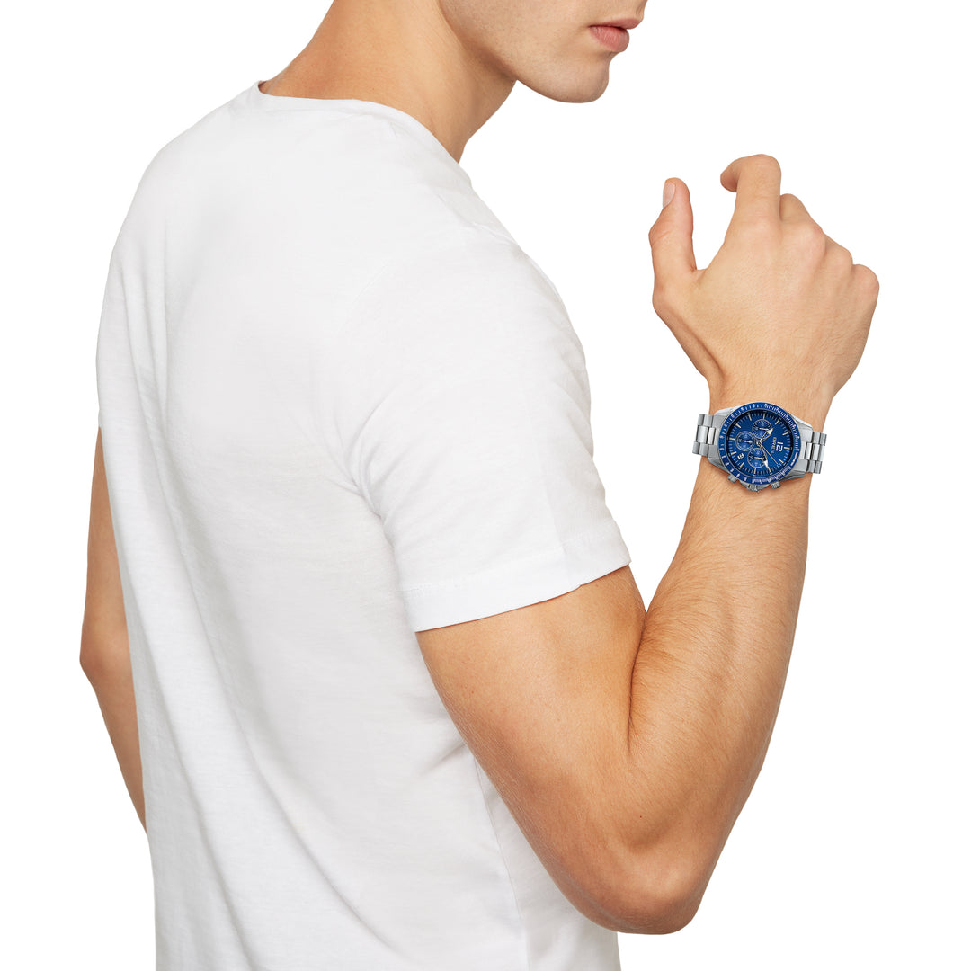 Breil Watch Tyler Chrono 43 מ"מ Blue Quartz Steel TW2058