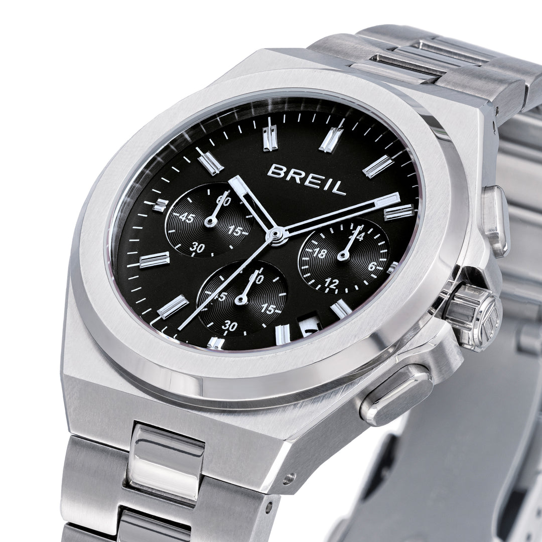 Breil Apex Chrono 40mm Watch Black Quartz Steel Tw2111