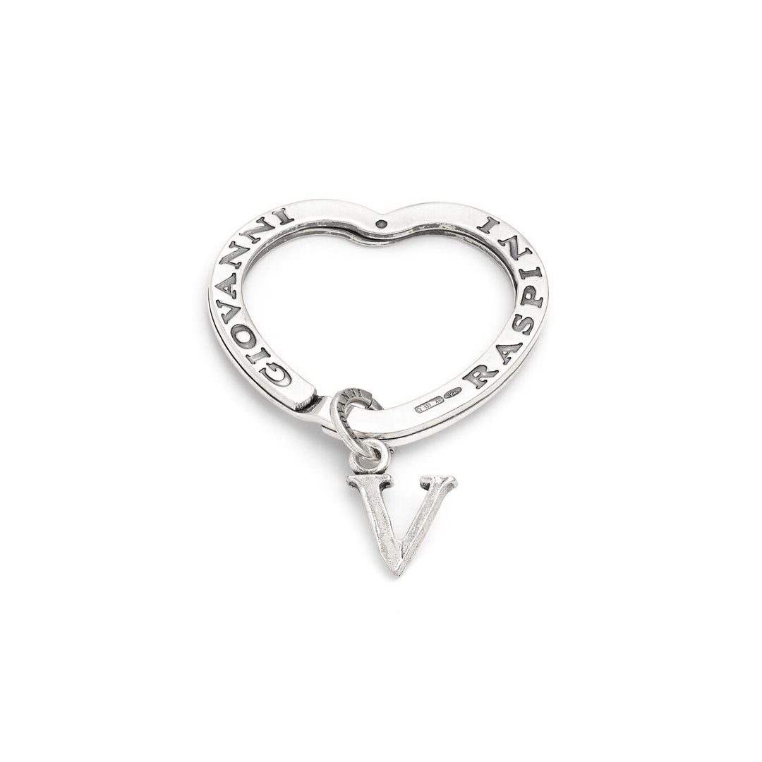 Giovanni Raspini key ring letter v Key ring in 925 Silver X01423