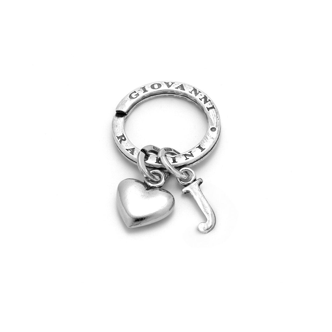 Giovanni Raspini Heart and Letter J key ring silver X01850