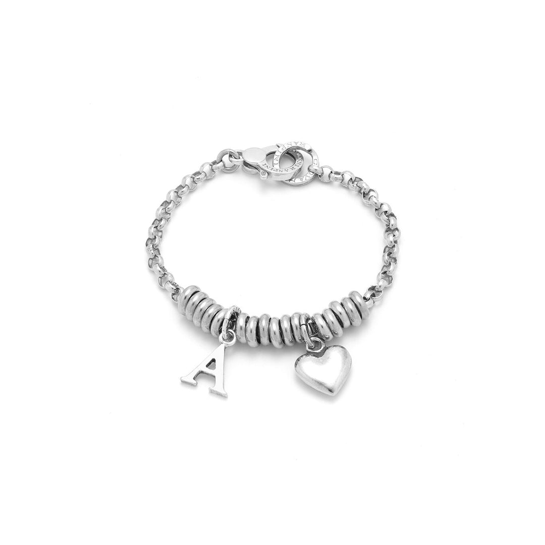 Giovanni Raspini Heart and Letter A bracelet in silver X01897