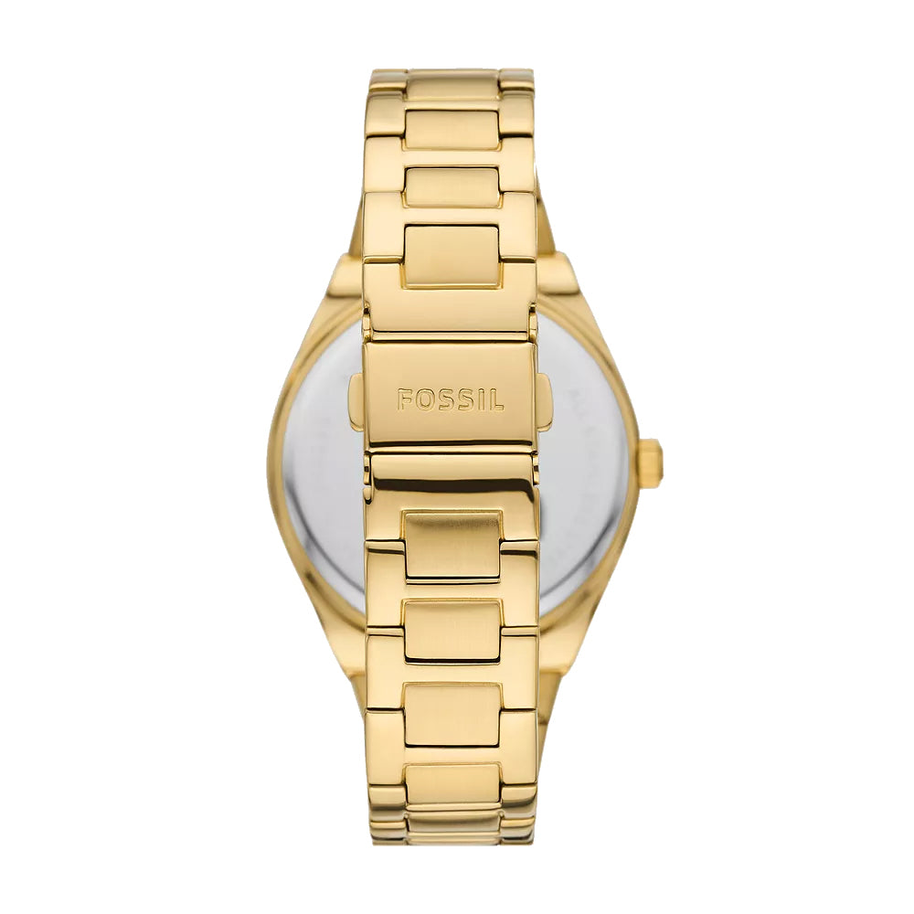 שעון סקרלט מאובנים 38 מ"מ שמפניה קוורץ גימור פלדה PVD זהב זהב ES5299