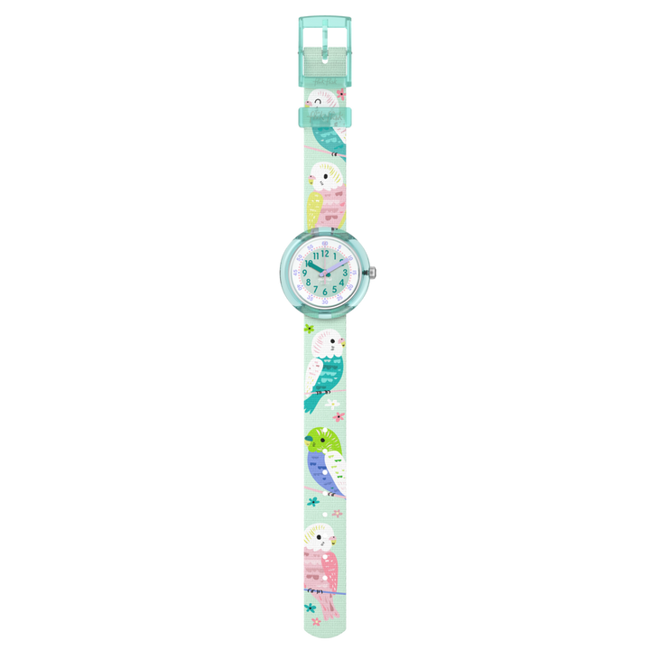 Flik Flak Happy Budgies Friends Fur-Ever 32mm FPNP160 watch