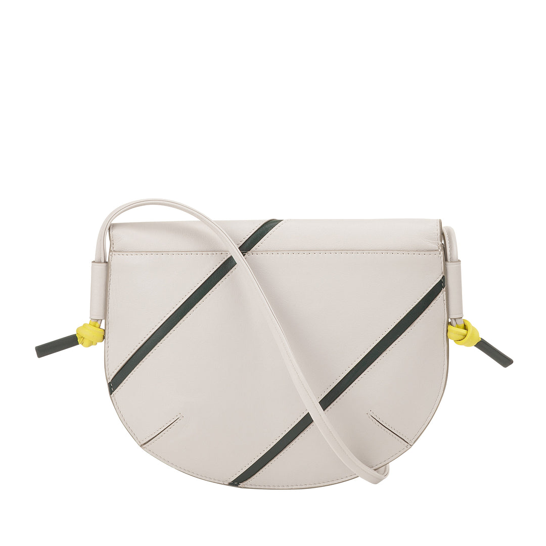 DUDU Women's shoulder bag in real leather - Small handbag with tennis -style flap with adjustable shoulder strap and large interior