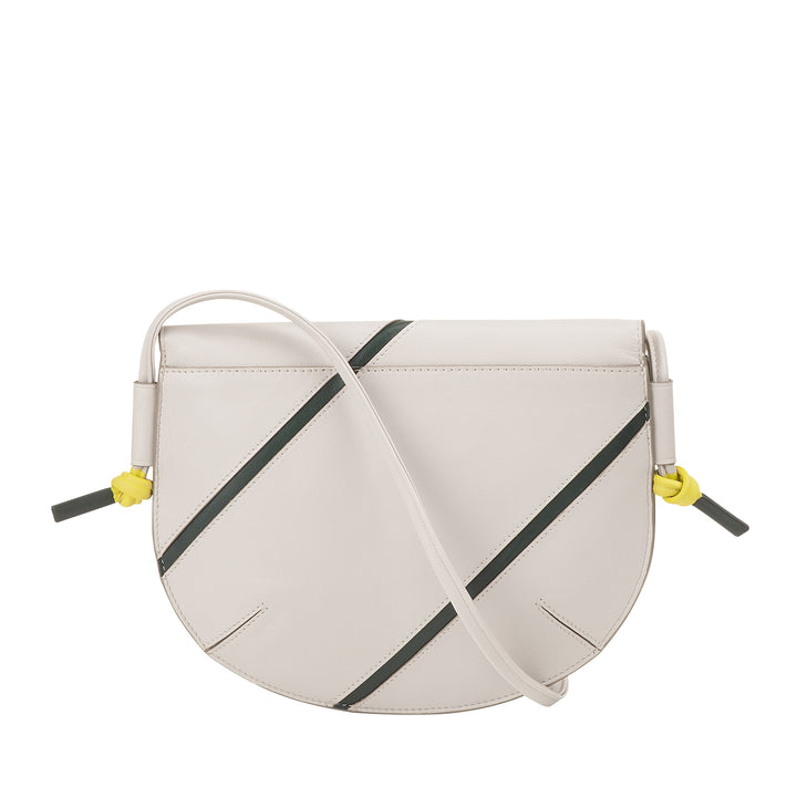 DUDU Women's shoulder bag in real leather - Small handbag with tennis -style flap with adjustable shoulder strap and large interior