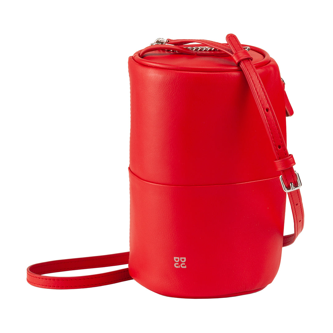 DUDU Women's Women's Leather Bag, shoulder bag with chain and leather, small fashion cylinder bag elegant with zipper