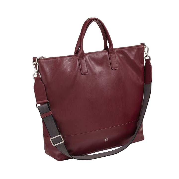 DUDU WOMEN SOFT WOMEN BAG IN LEATHER, GREGING BRWING BAG WITH DETABLE BACK, HAND BAG with two handles and zip closure