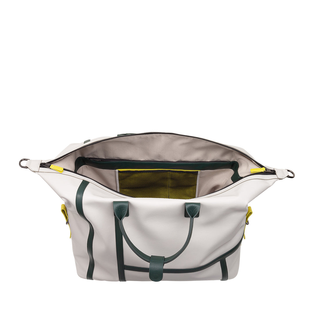DUDU leather bag for tennis gym, 28 liters, limited edition, detachable shoulder strap, zipper closure, travel weekends, leather sports bag