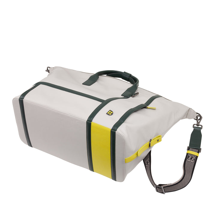 DUDU leather bag for tennis gym, 28 liters, limited edition, detachable shoulder strap, zipper closure, travel weekends, leather sports bag
