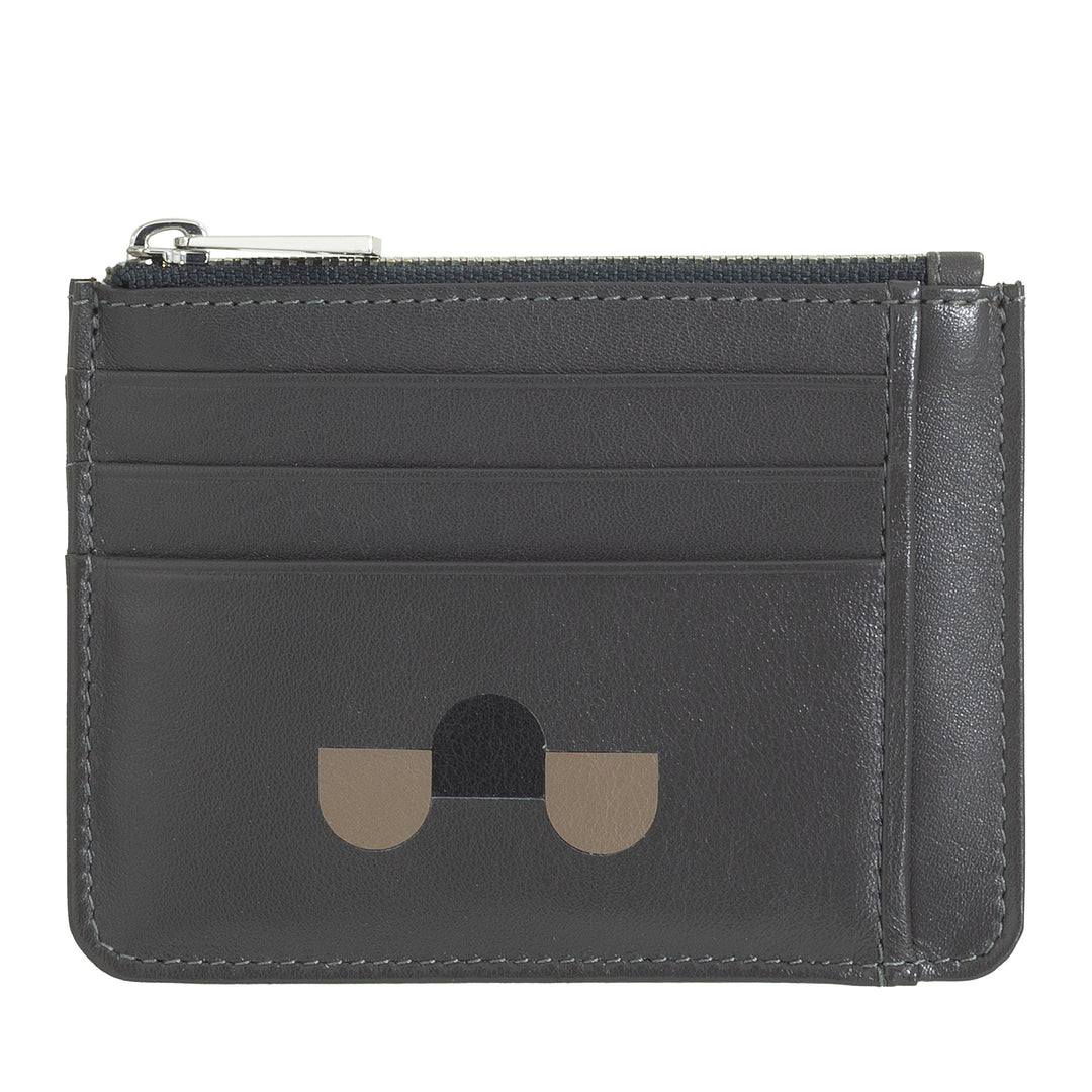 DUDU sachet credit card holder in genuine leather colorful zip wallet