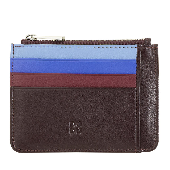 DUDU sachet Credit cards in real colorful leather wallet with zip