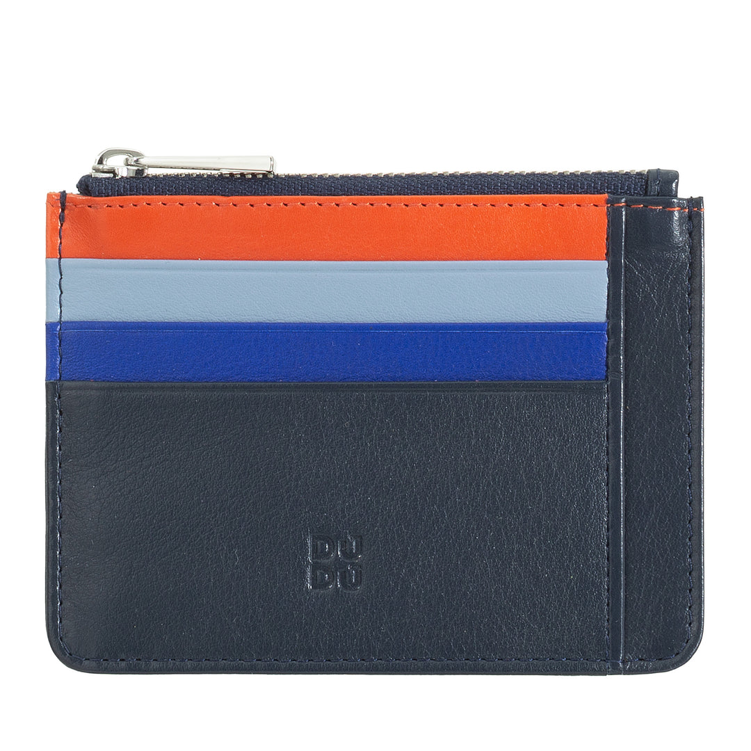 DUDU sachet Credit cards in real colorful leather wallet with zip