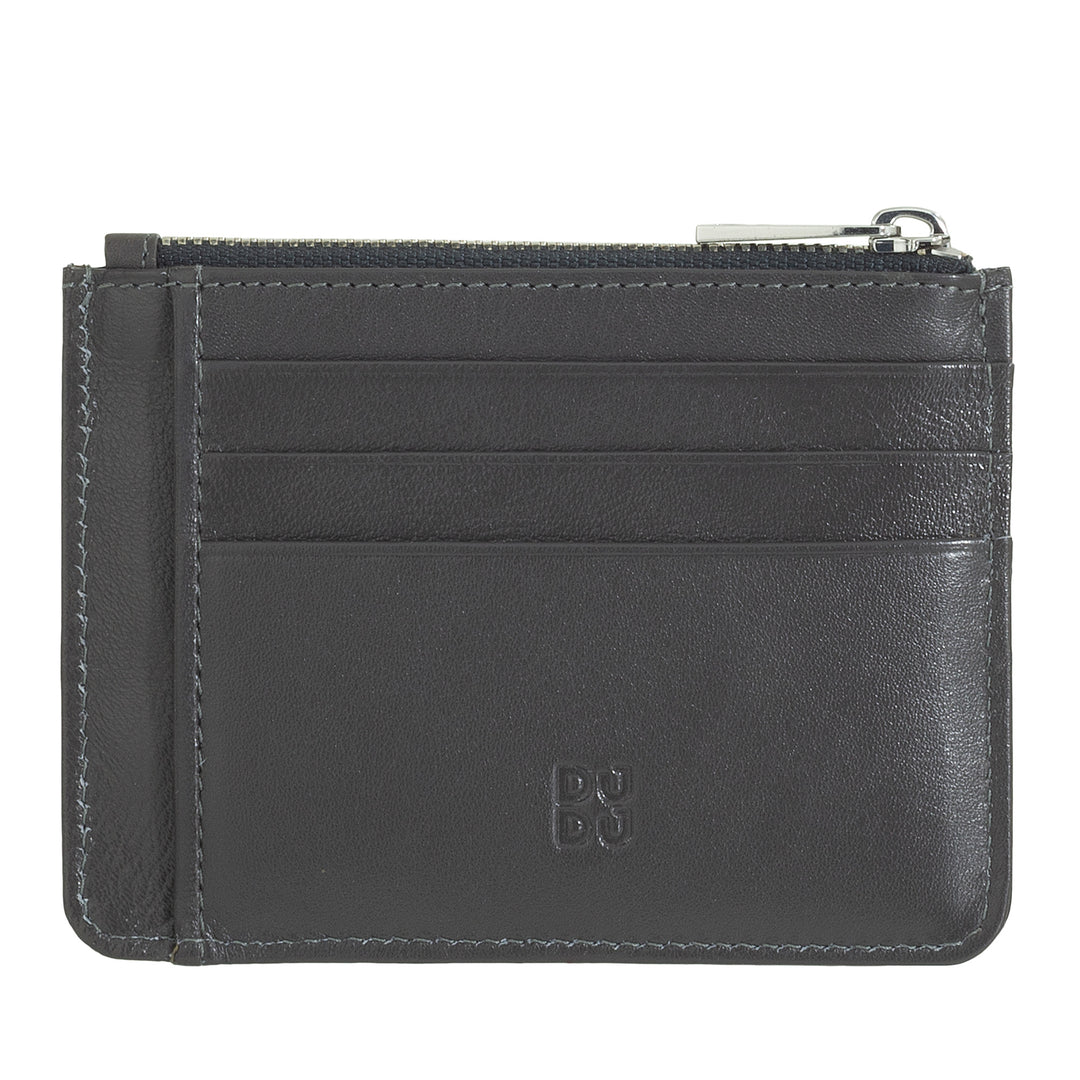 DUDU sachet credit card holder in genuine leather colorful zip wallet