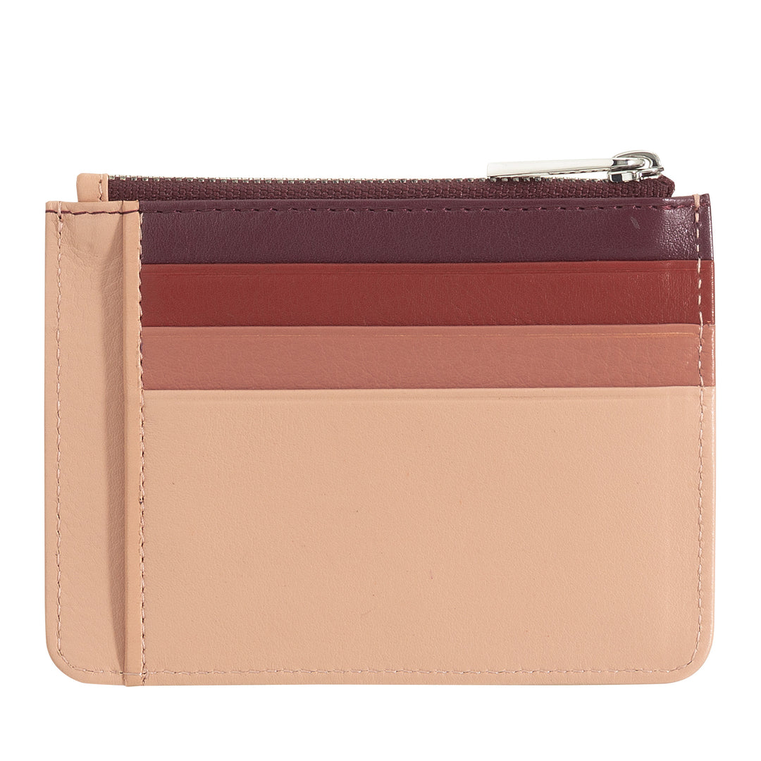 DUDU sachet Credit cards in real colorful leather wallet with zip