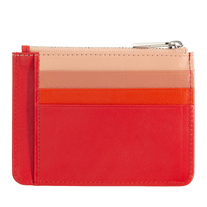 DUDU sachet Credit cards in real colorful leather wallet with zip