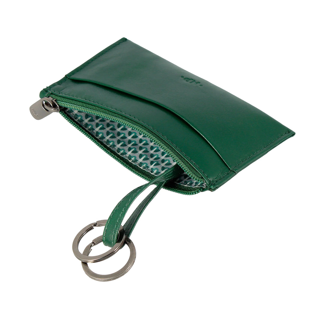 Nuvola Pelle Keychain and Coin Purse in Genuine Nappa Leather Pouch with Zip and 2 rings for keys