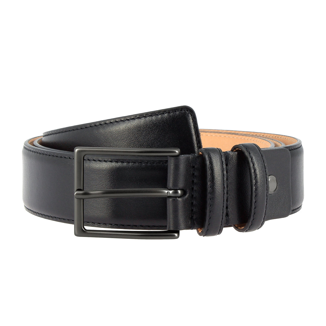 Nuvola leather belt for men in soft leather Made in Italy elegant H 34mm with metal buckle