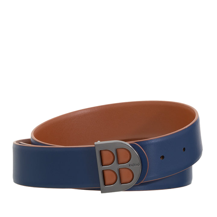 Dudu belt reversible in real two -tone skin, made in Italy, Double Face, H 35mm, with personalized buckle