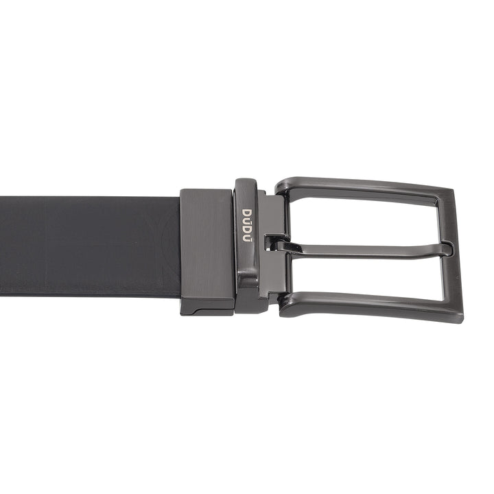 DUDU reversible belt man in leather, made in Italy, adjustable and with swivel buckle, skin with a printed side and a smooth side