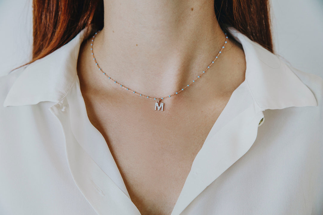 Comete Silver Necklace Letter G GLA179
