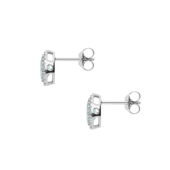 Comete Gold Earrings with Diamonds and Aquamarine Drop ORQ252