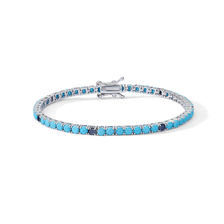 Comete Silver Bracelet with turquoise and black Zircons UBR1251M19
