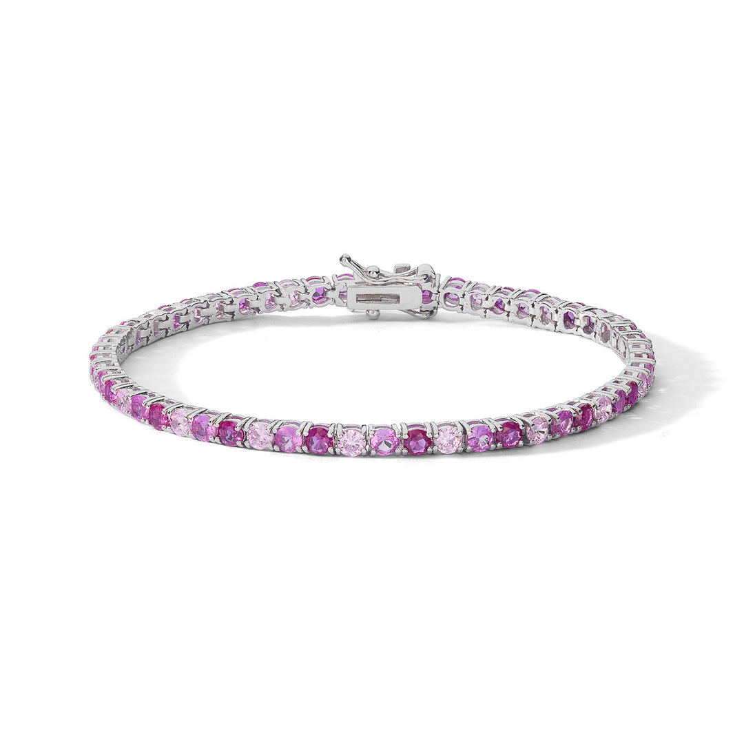 Comete Silver Bracelet with Ruby and Pink Zircons BRA268M18