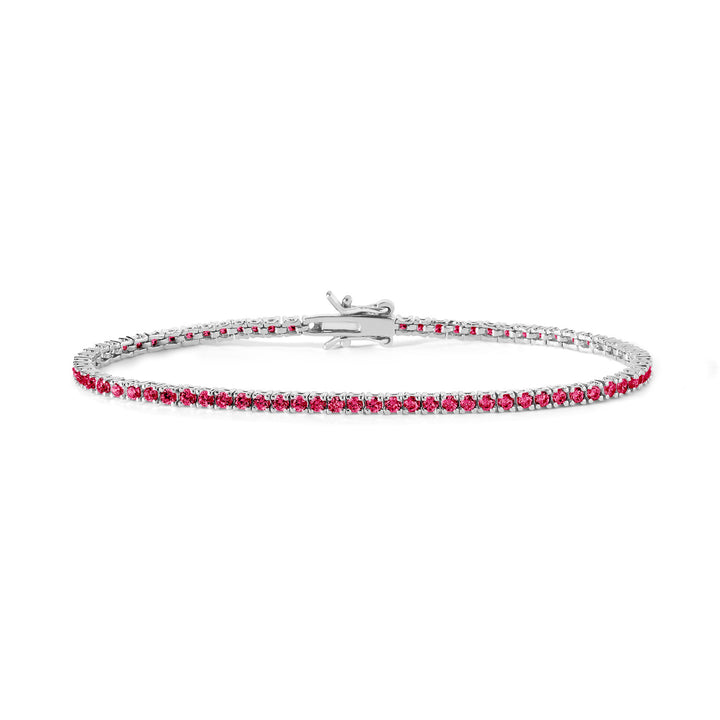 Comete Tennis in Silver and ruby crystals BRA172M16