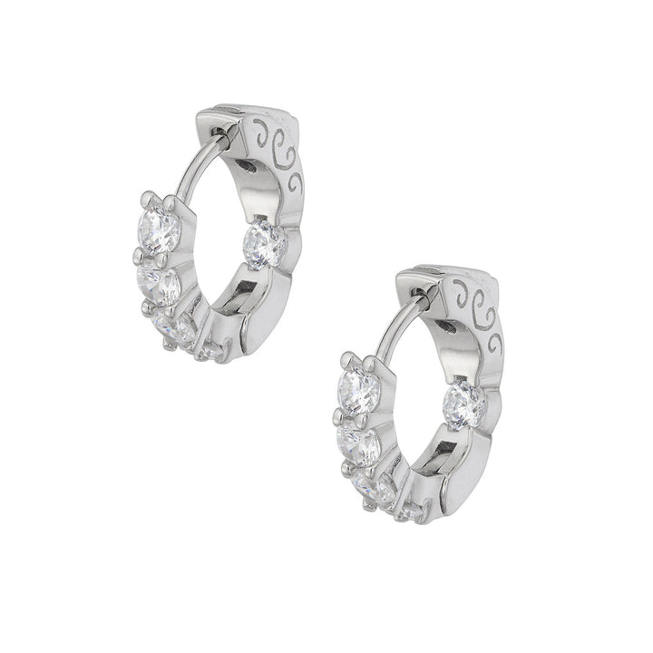 Comete Earrings in small Silver and white Zircons ORA197