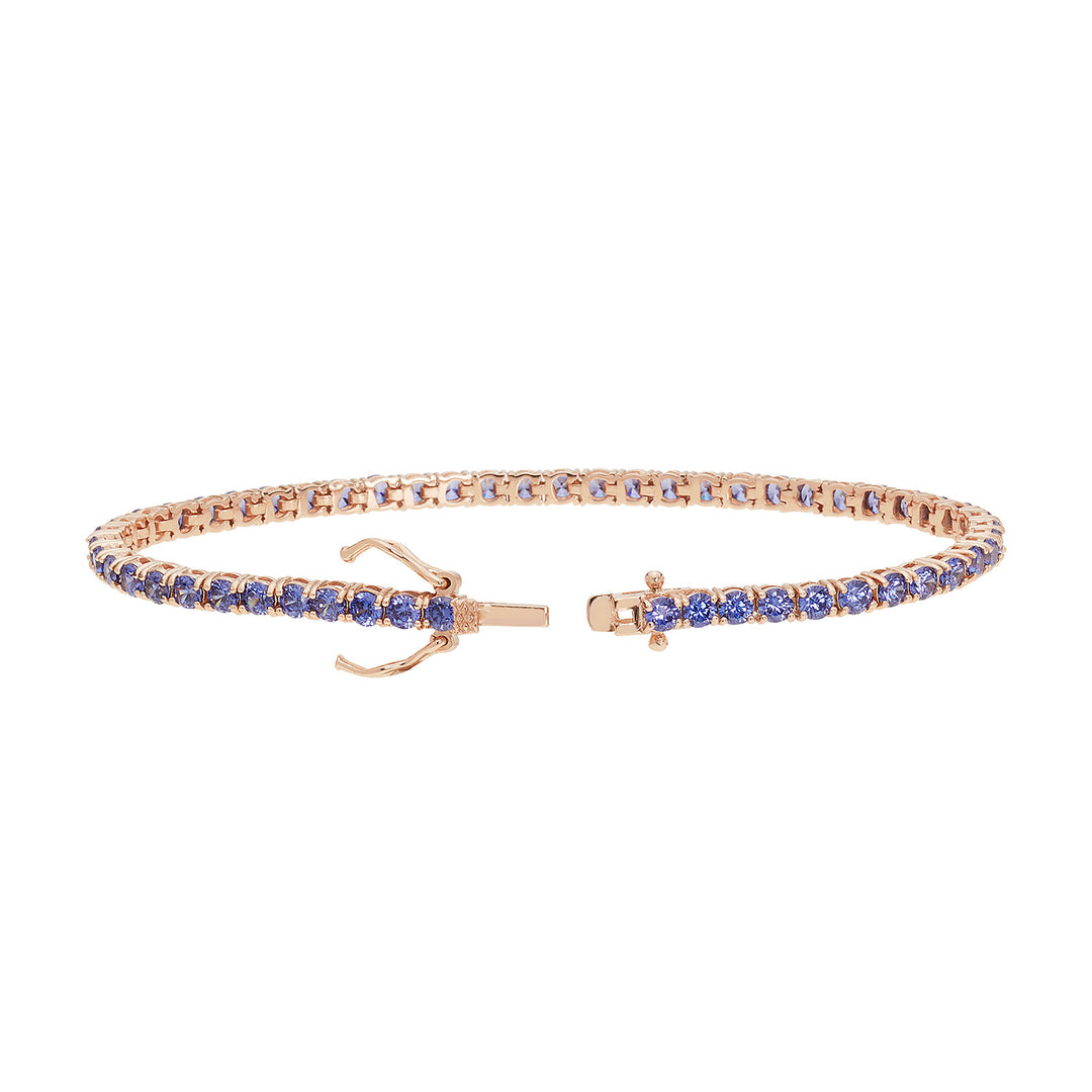 Comet Tennis in rosé Silver and Tanzanite zircons BRA242M18