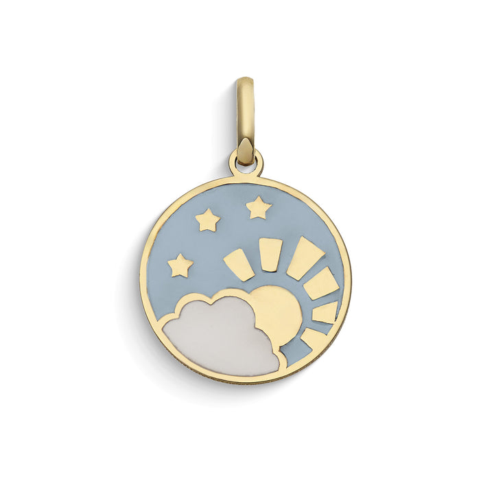 Comete Gioia pendant in 375‰ yellow gold and enamel KCOB024