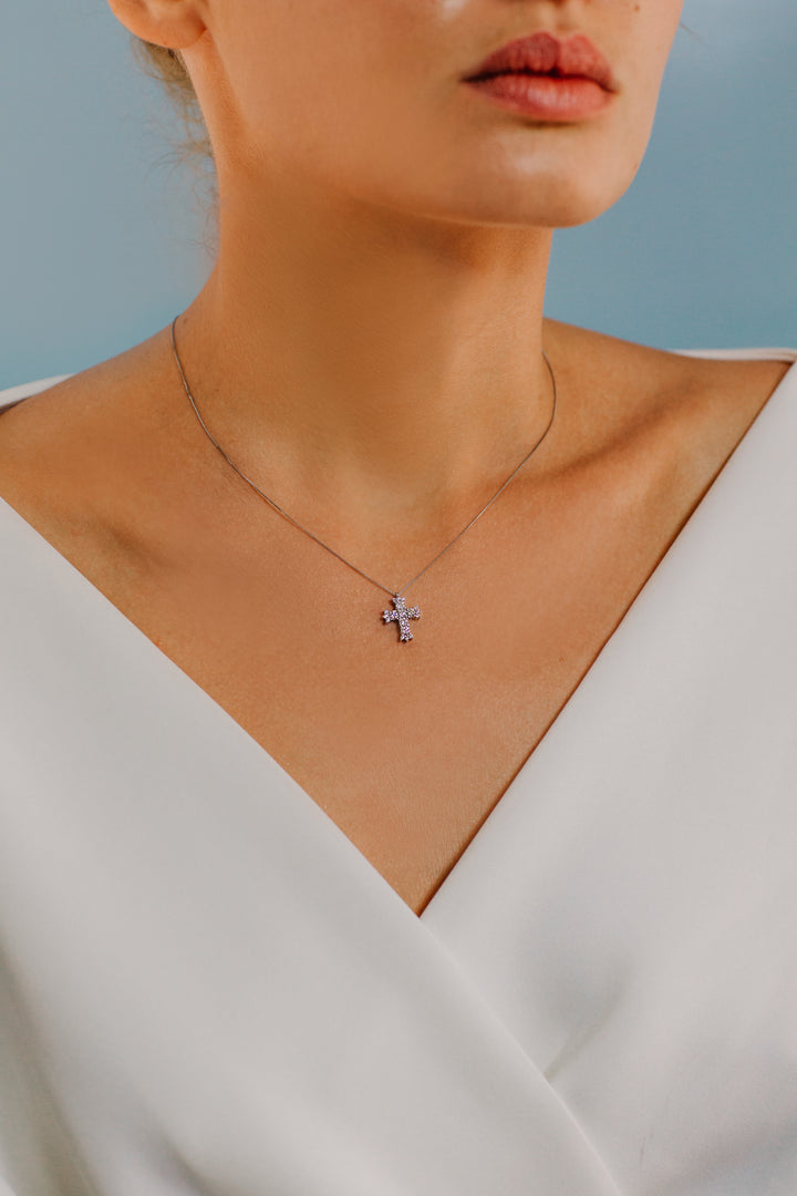 Comete Gold and Diamond Cross Necklace GLB1381