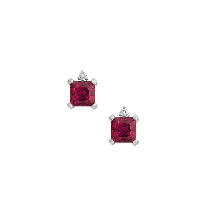 Comete Earrings in white gold with diamonds and rubies ORB1124