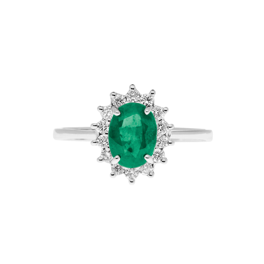 Comete Ring in Gold, Diamonds and Oval Emerald ANB2571S3
