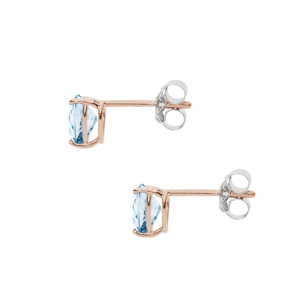 Comete Earrings in rose gold and blue topaz heart ORB 1014