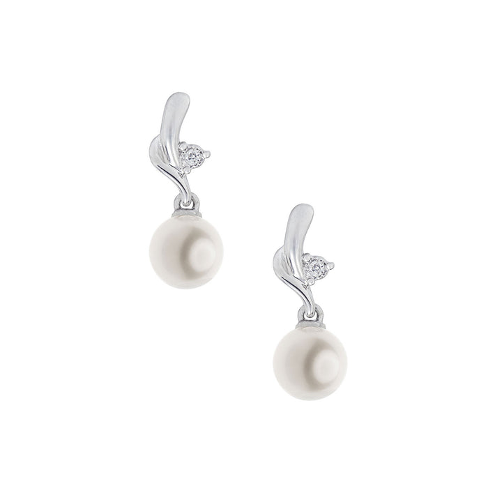 Comete Pearl Earrings in 750‰ Gold and ORP770 Diamonds