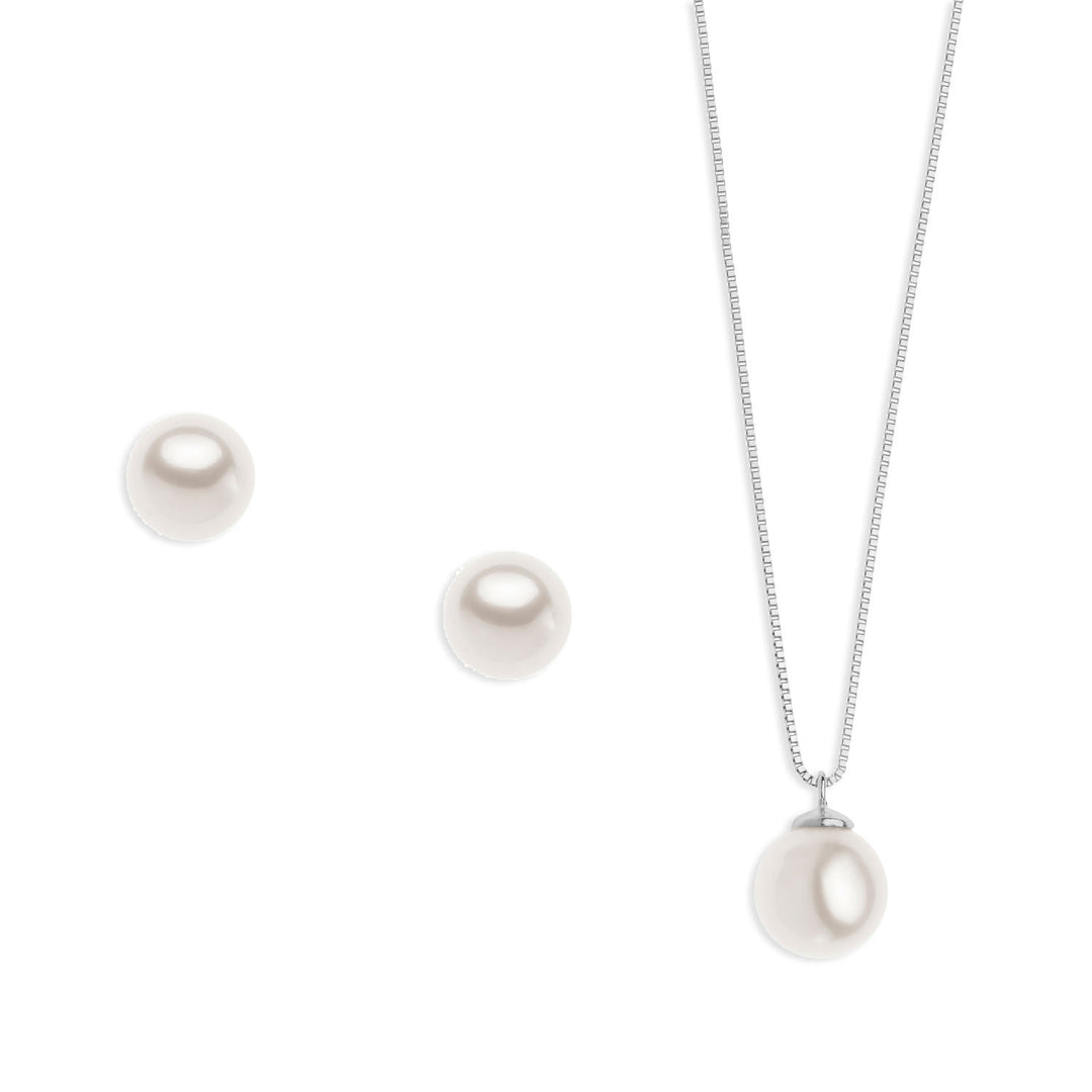 Comete Necklace and Earrings with Pearl in Gold KIT562694