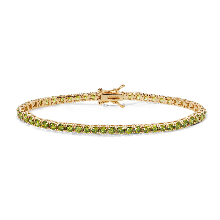 Comets Tennis in yellow silver and Peridot zircons BRA239M18