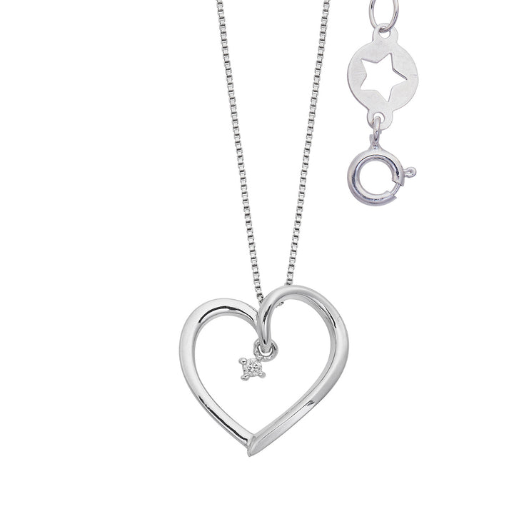 Comete Necklace in 750‰ white gold and heart diamonds GLB1647