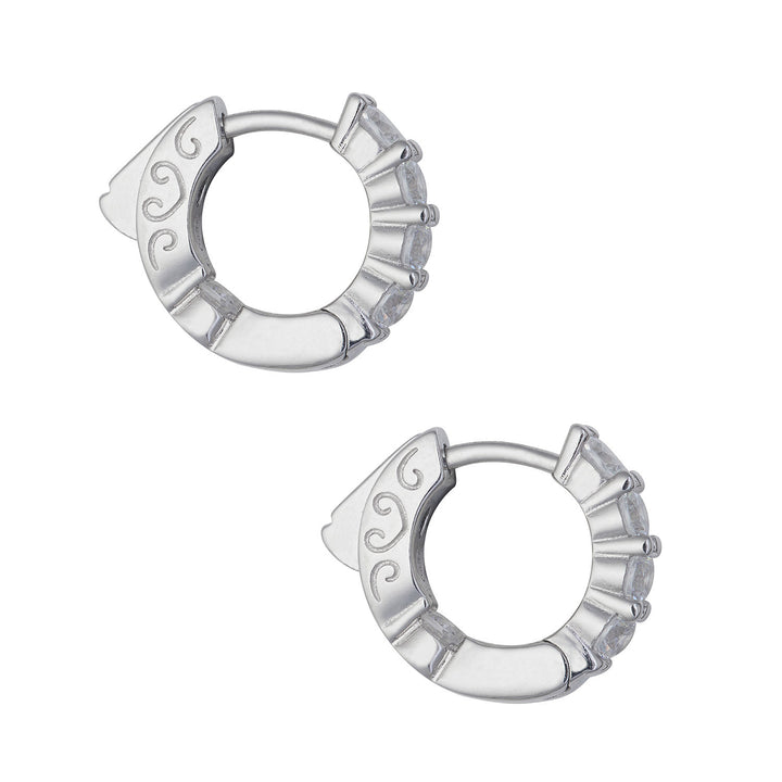 Comete Earrings in small Silver and white Zircons ORA197